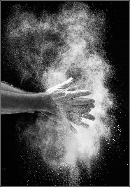 Hands with flour or Holi powder